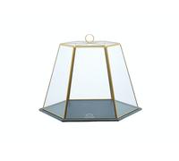 Artesa cúpula geométrica de cristal para pasteles y quesos con bande
