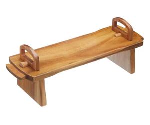 Artesà Expositor de Alimentos Elevado, Tabla de Servir de Madera para Tabla de Quesos y Comida, Tartas, Postres, Pasta y Buffets, 37 x 12 x 13 cm