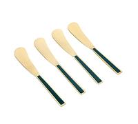 Artesà Juego de 4 Piezas de Acero Inoxidable Dorado para Untar Mantequilla con Recubrimiento de Esmalte
