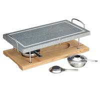 Artesa Parrilla de Piedra Caliente, Parrilla Gourmet de Sobremesa, Parrilla de Piedra para Carnes, Mariscos y Verduras, 41,5 x 22 x 15 cm - Mármol/Madera