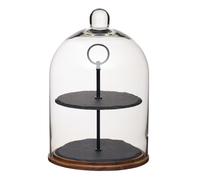 Artesà soporte de 2 niveles/cúpula para tartas, cubierta de cristal