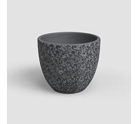 Artevasi Héstia Maceta Decorativa, Textura compleja, cerámica Hecha a Mano, Antracita, 17 cm