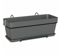 ARTEVASI - Juego de Maceta Capri de 50 cm v2 Antracita 50,2 x 28,5 x 20,7 cm - 1,54 l