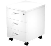 Artexport Cajonera Presto 3 Cajones con Ruedas y Cerradura Blanco