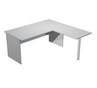 Artexport Mesa Escritorio Presto con Patas Panel Lateral y Ala Lateral Gris