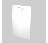 Artexport Pareja de puertas para estantería media Presto 18mm con cerradura blanco