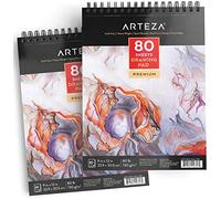 ARTEZA Cuadernos de dibujo | Pack de 2 blocs de 80 hojas cada uno | Papel grueso de 130g | para dibujo artístico con medios secos