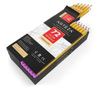 ARTEZA Lápices HB2, caja de 72 lapiceros de madera afilados de fábrica con goma de borrar sin látex, pack de lápices negros de grafito para suministros de oficina y material escolar