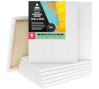 Arteza Lienzo para pintar cuadros | 28x35,5 cm | Pack de 8 | 100% algodón | Lienzos en blanco para óleo, acrílicos y acuarelas | para artistas profesionales, aficionados y principiantes