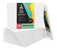 Arteza Paneles de lienzo para pintar | 12,7 x 17,78 | Pack de 14 | 100% algodón | Tablillas enteladas para óleo, acrílicos y medios húmedos| Para artistas profesionales, aficionados y principiantes