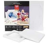 Arteza Papel de lienzo para pintar multimedia, con marco, (17,8 x 21,8 cm), 20 hojas, 370 GSM, sin ácidos, bloc encolado, papel de pulpa de madera, lienzos para pintar con diversos medios mixtos
