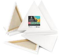 ARTEZA Set de Lienzos para Pintar con Forma de Triángulo [35,56 cm] Juego de 8, Lienzo Triangular 100% Algodón