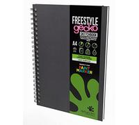 Artgecko Rotulador de pintura, cuaderno de bocetos A4, vertical, 60 páginas (30 hojas), papel híbrido blanco brillante liso de 250 g/m²
