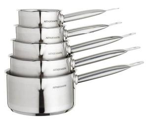 Arthur Martin 4719, juego de cocina, acero inoxidable, acero inoxidable, 12 cm, 14 cm, 16 cm