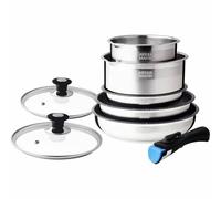 Arthur Martin AM2493 Batería de cocina de 8 piezas de acero inoxidable con manija extraíble