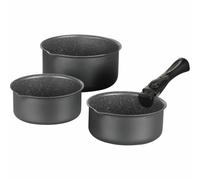 Arthur Martin Conjunto de 3 sartenes Matt Gray 16-18-20 cm con manija extraíble