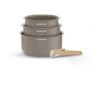 Arthur Martin Juego de 3 cacerolas Cerámica Ø 16-18-20 cm Color topo