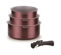 Arthur Martin Juego de 3 cacerolas de aluminio 16/18/20 cm con mango extraíble