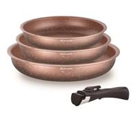 Arthur Martin Juego de 3 sartenes con mango extraíble - Terracota