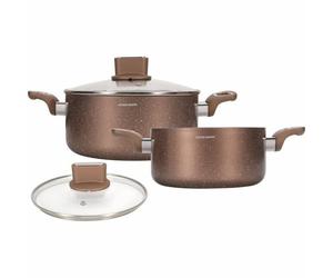 Arthur Martin Juego de ollas AM9820 de 20-24 cm con tapa de vidrio