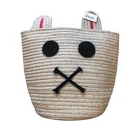 Arti Casa Cesta organizadora de 27 cm de diámetro, cesta para juegos y habitación infantil, cesta para guardar juguetes, diámetro 27 x 38 cm, poliéster, color beige/negro