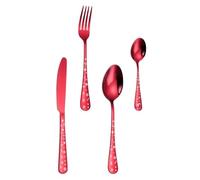 Artibetter 1juego Cubiertos Acero Inoxidable Estilo Simple con Cuchillo Tenedor Cuchara Diseño Navideño Rojo para Mesa Elegante Limpieza Fácil