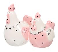 Artibetter 2 Piezas Conjunto de Contenedores de Sal de Cerámica Rosa Diseño Creativo de Gallina Pequeña, Adecuado para Almacenar Condimentos Cocina de Forma Práctica y Decorativa