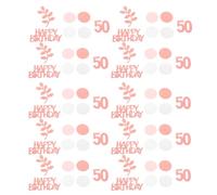 Artibetter 5 bolsas de confeti decorativo de mesa para fiesta de 50 cumpleaños: círculos, hojas y números decorativos para la decoración de fiestas de 50 cumpleaños y eventos festivos.