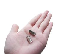 Artibetter Abrazaderas de Extremo de Crimpado Texturizado Función para Ocultar Extremos Deshilachados 100 de Metal Plata 1,6cm para Pulseras y Manualidades