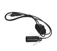 ARTIBETTER Cable para Lámpara de Sal E12 Pinza de Fijación con Interruptor Regulable, Portalámparas Negro, Abs, Pvc, Cobre E Hierro, para Bombillas y Lámparas E12, Oficinas y Hogares