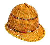 Artibetter Casco de Seguridad Tejido de Bambú Amarillo, Gorro Protector Fácil de Ajustar y Que Favorece la Circulación de Aire para Obras de Construcción