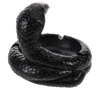 Artibetter Cenicero de Serpiente Cobra Diseño Creativo y Único de Escritorio de Resina Negro, Bandeja Decorativa Fácil de Limpiar, Uso Multifuncional, para Hogar y Oficina