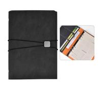 Artibetter Cuaderno A5 de Negocios con Correa y 3 Pliegues en Cuero Pu, Libreta con Portabolígrafo y Bolsillos para Almacenamiento, Adecuado para Oficina y Regalos
