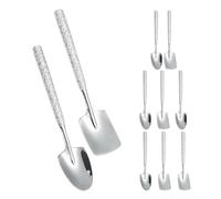 ARTIBETTER Cucharas de Pala Juego de 10 de Acero Inoxidable Diseño Martillado Elegante Versátil para Servir Postres y Café en Cenas Modernas