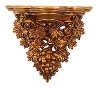 Artibetter Estante de Pared Dorado Vintage, Estante de Pared Antiguo, repisa Europea Tallada con Filigrana, repisa de exhibición de Cristal, pequeño Flotante para Velas, figuritas, Fotos