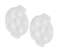 Artibetter Juego de 2 Platos de Cerámica Blancos para Hornear Caracoles con Asas Cómodas y Base Antideslizante, Adecuado para Mariscos y Barbacoas