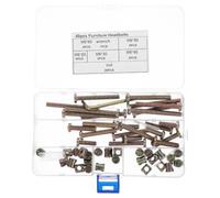 Artibetter Kit de 50 Tornillos Y Pernos para Cuna: Tornillos de Cabeza Hexagonal M6 Surtidos - Pernos de Repuesto para Muebles, Camas, Sillas, Kit Surtido de Herrajes con Accionamiento Hexagonal