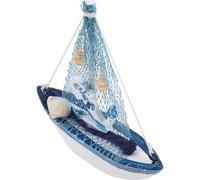 Artibetter Modelo Estilo Mediterráneo de Barco de Vela de Madera Artesanal Diseño Creativo y Protección Ambiental para Decoración del Hogar y Oficina