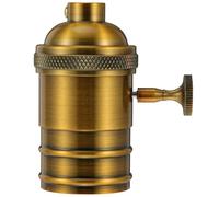 Artibetter Portalámparas Retro de Fundición a Presión E27 en Aluminio y Cobre Dorado, Ligero y Resistente al Calor, Adecuado para Baño y Sótano Vintage