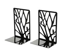 Artibetter Sujetalibros Soporte Práctico y Decorativo de Hierro Negro Diseño de Pájaro y Rama Superficie Lisa y Moderna para , Adecuado para Oficina y Aula