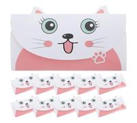 Artibetter Tarjetas de Felicitación en Papel Rosa 20 Diseño Adorable de Gato Tamaño Portátil y Amplio Espacio para Escribir, Ideales para Cumpleaños y Bodas