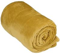 ArtiCasa Manta de Forro Polar 150 x 200 cm - Colcha - Manta para sofá - Manta para sofá para 1 Persona - Decoración de salón - Lavable a máquina - Amarillo Mostaza - Forro Polar/poliéster