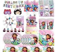 Artículos de Fiesta de Cumpleaños de Gabby's Dollhouse: Platos de Gato de Gabby, Bolsas de Regalo, Adorno para Pastel, Piñata, Pegatinas, Pancarta y Recuerdos Cake Topper 1Pc