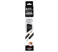 Artline Black Beauty - Lápiz de escritura ultra oscuro y suave, extra oscuro, lápiz de punta de goma, ligero con agarre cómodo, sacapuntas en el interior, juego de 10 x paquete de 5