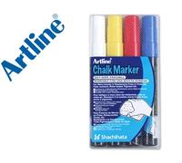 Artline EPW-4-ST Rotulador para Pizarra Bolsa de 4 Unidades Colores Surtidos Trazo 2 mm