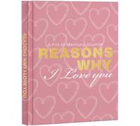 Artmag A Fill-in Memory Journal B5 Reasons Why I Love You, Gifts for him her, boyfriend, Girlfriend, Couple Gifts for Anniversary Christmas Valentine's Day (rosa)