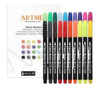 ARTME Bolígrafos para Tejido, Rotuladores para Tela 20 Colores, Marcadores Textiles Permanentes, para Dibujar en Algodón, Camisetas y Bolsos