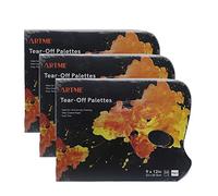 ARTME Paleta de 36 Hojas de Papel de 23 x 30,5 cm - 3pz - 50 g/m², con Agujero para el Pulgar, fácil de Usar, acrílico