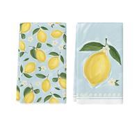 Artoid Mode Watercolor - Set Toallas Paño de Cocina de Verano con Diseño de Limón, 42 x 65 cm, para Decoración de Primavera, Juego de 2