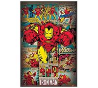 Artopweb TW21927 Marvel Comics - Iron Man Retro Panel Decorativo, Multicolor, 60x90 Cm